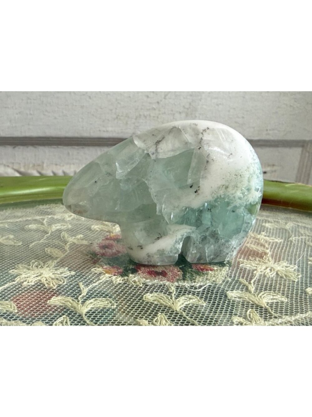 Vintage Green Flourite Southwestern Bear 2.5x2" - Picture 12 of 12
